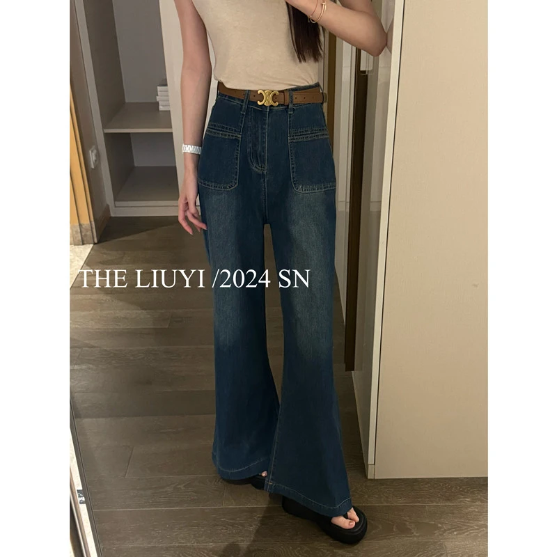 【LIUYI】比例王～高腰显瘦牛仔喇叭裤47092