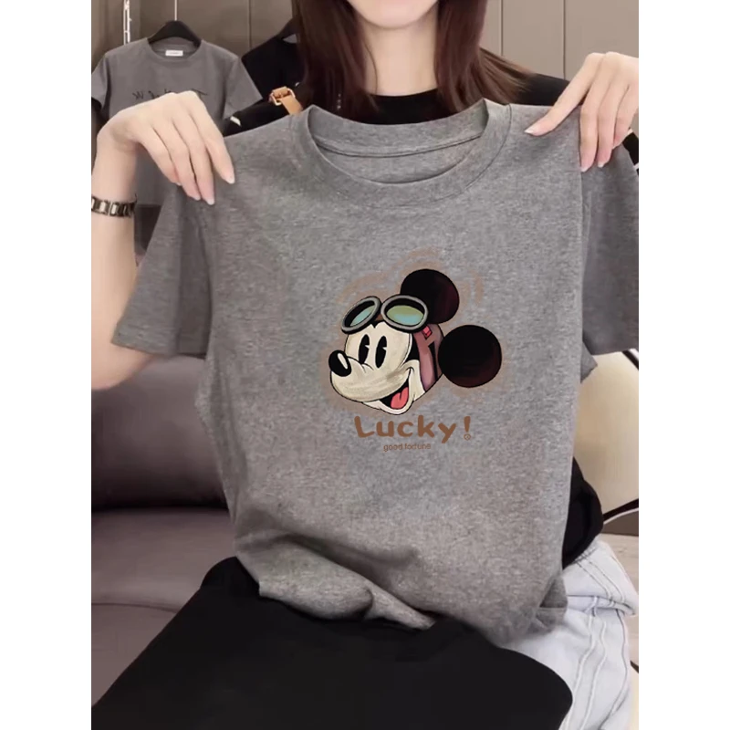 夏季薄款2025年新款正肩短袖t恤女百搭减龄洋气灰色上衣打底衫潮