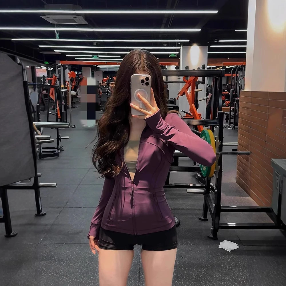 长袖修身衣女款2025新款冰丝立领运动瑜伽服早秋外套