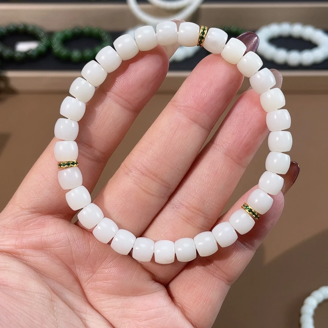 和田玉手链未镶嵌黑山7.2