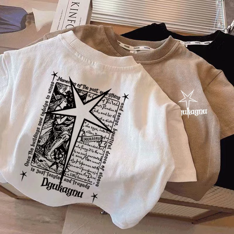 夏季男童短袖t恤儿童新款打底衫中小童纯棉韩版百搭帅气外穿上衣t