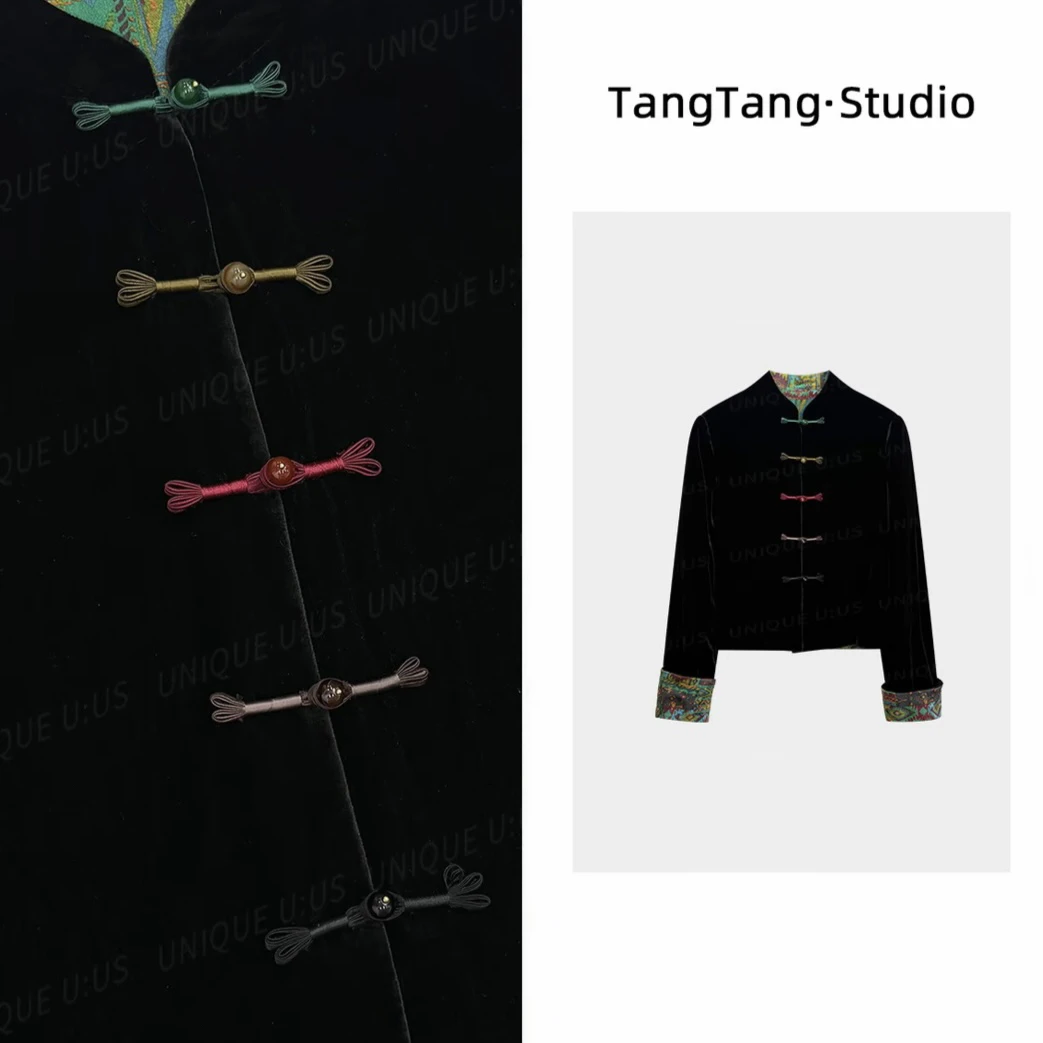 【TangTang·Studio】彩扣丝绒外套高级气质显瘦女装上衣-256395