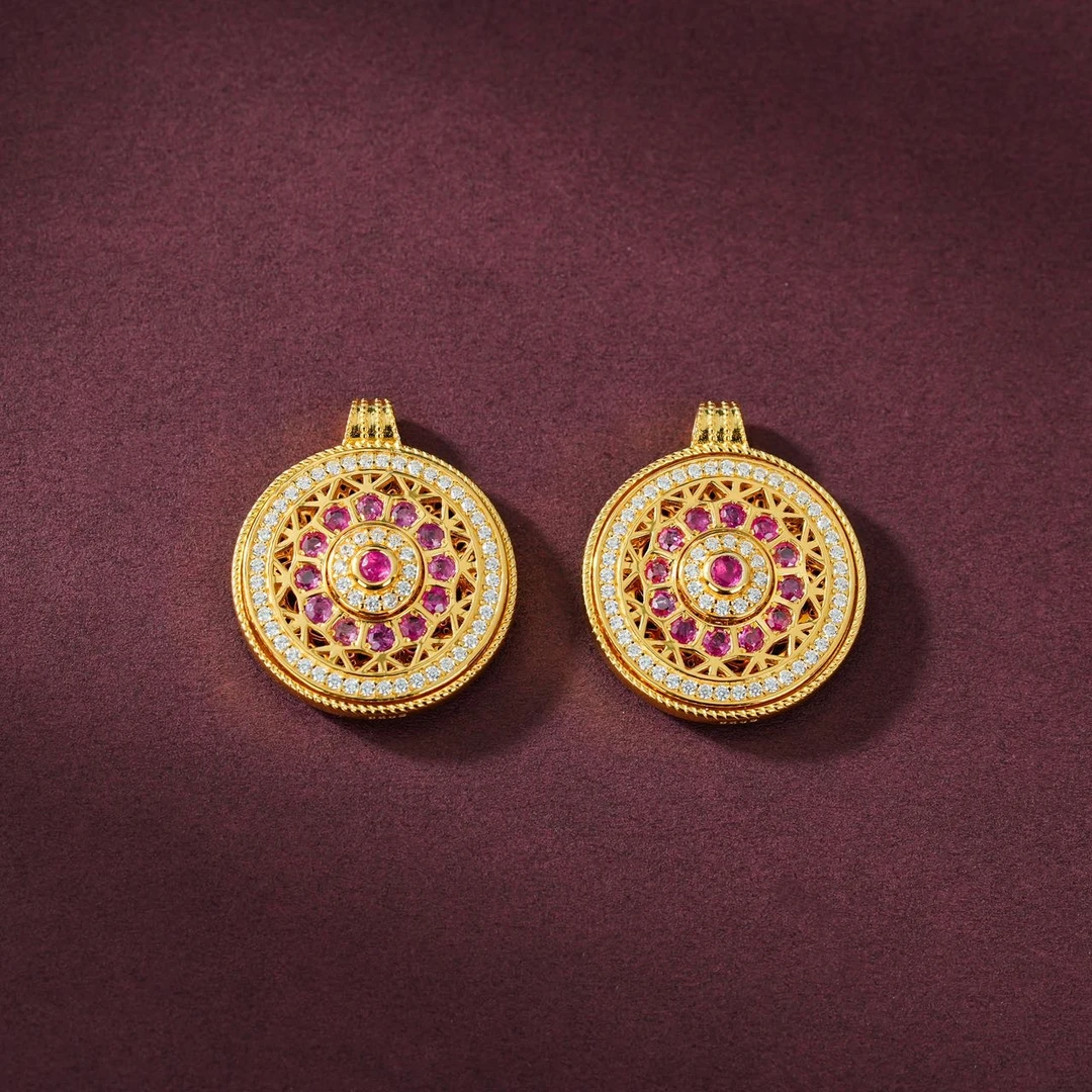 【云上叙】S925银红宝石吊坠-多样性发其一-2.5mm-V45863-M（甄选）