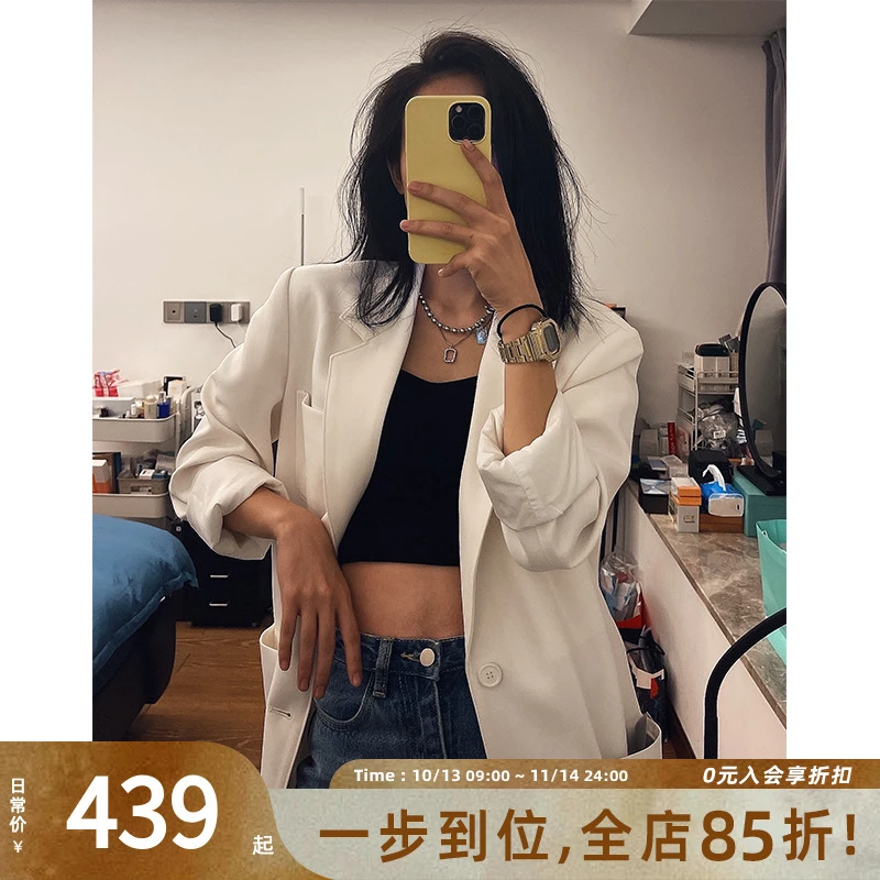 美洋MEIYANG 东丽西装 设计长袖休闲通勤西服外套上衣春新派简约