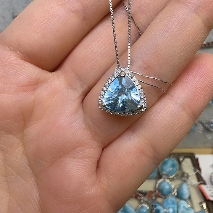 水晶银S925镶嵌颈饰