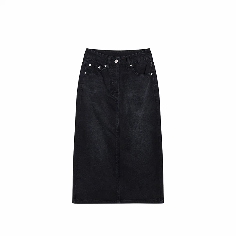 【娇娇专属】女士春季黑色百搭牛仔半身裙10U411Q0013
