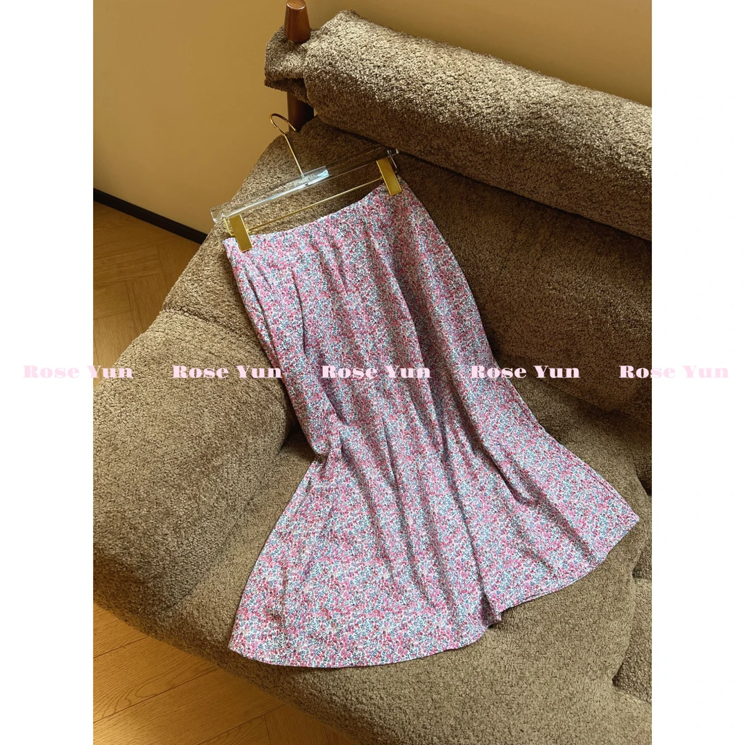 【Rose Yun】塞纳花房 粉紫碎花半身裙 JY055087
