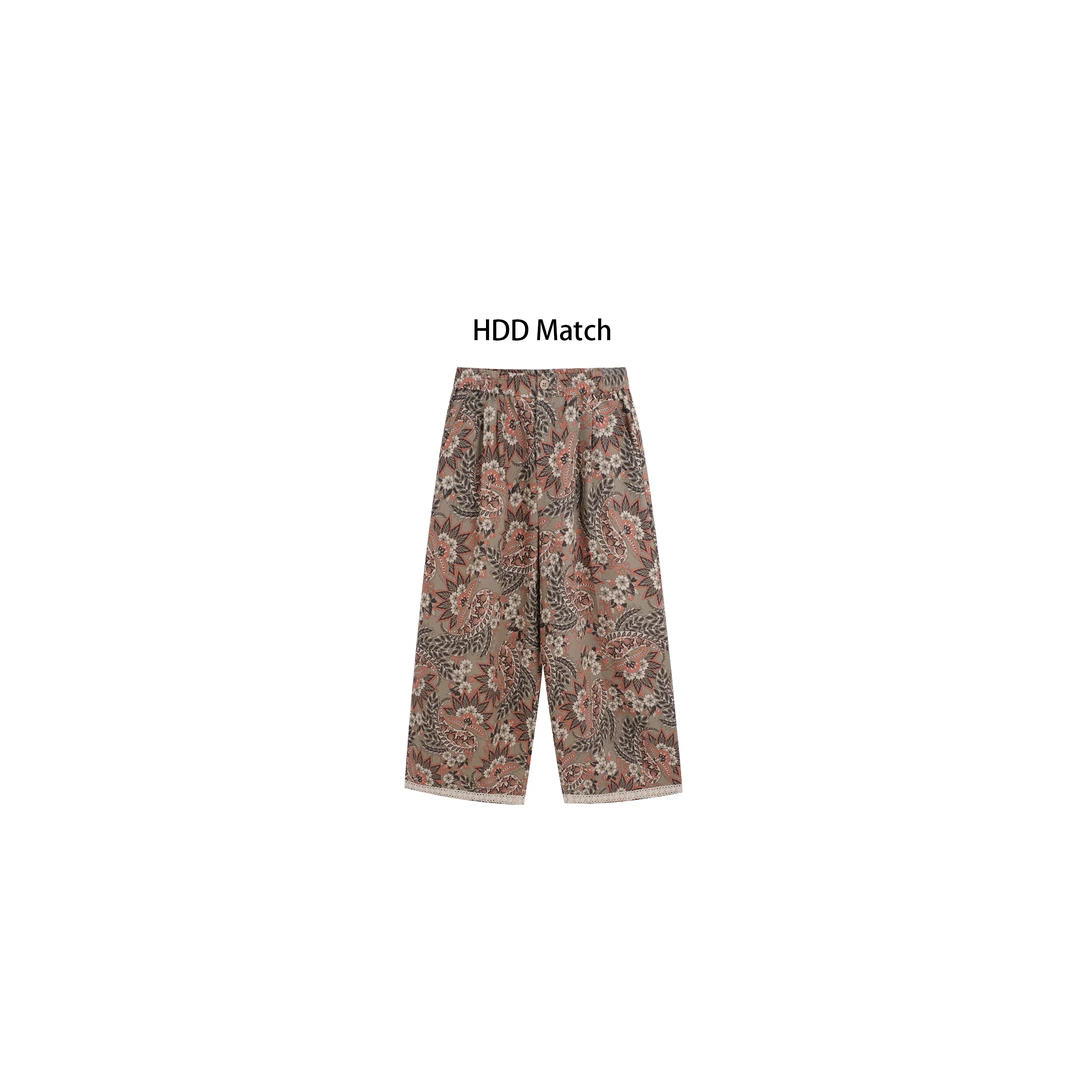 HDD Clothing"莫奈花园"夏季女款国风气质中式设计休闲裤 Y8064