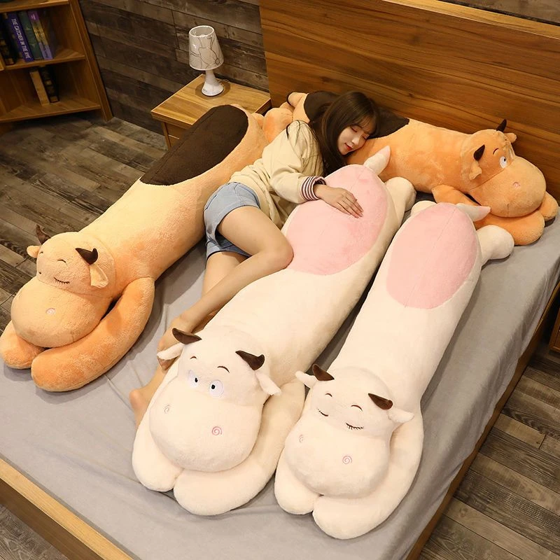 全长1.3米可爱牛牛发财猪抱枕超软男女款睡觉抱枕床上大玩偶