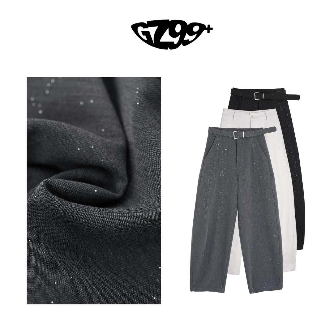 九儿【星空闪闪】 休闲春季新款百搭时尚弯刀休闲裤-K6721