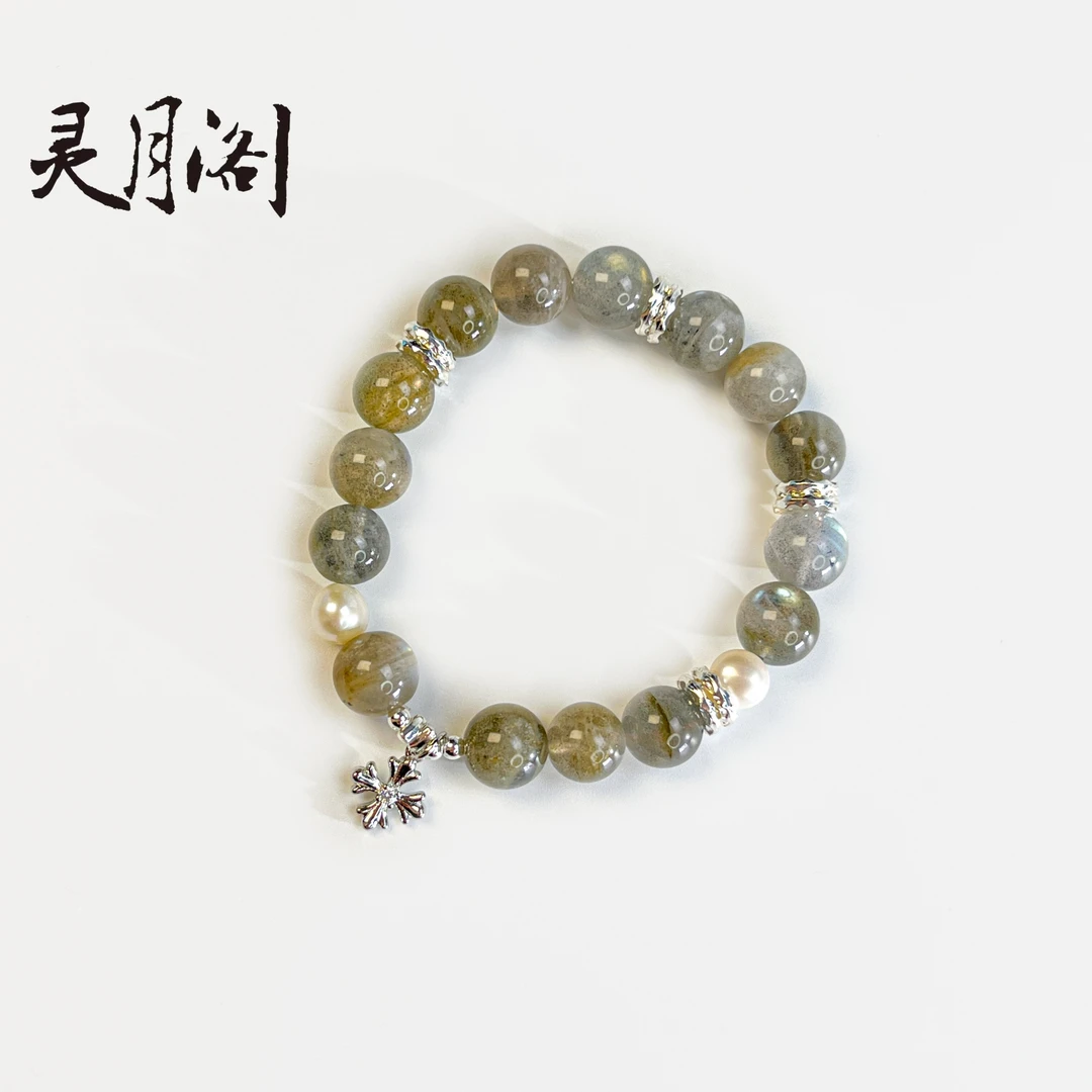 灰月光石圆珠琳玥手串10mm FYD-B285