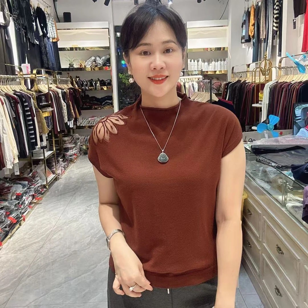 10-7821早秋针织线衣55长