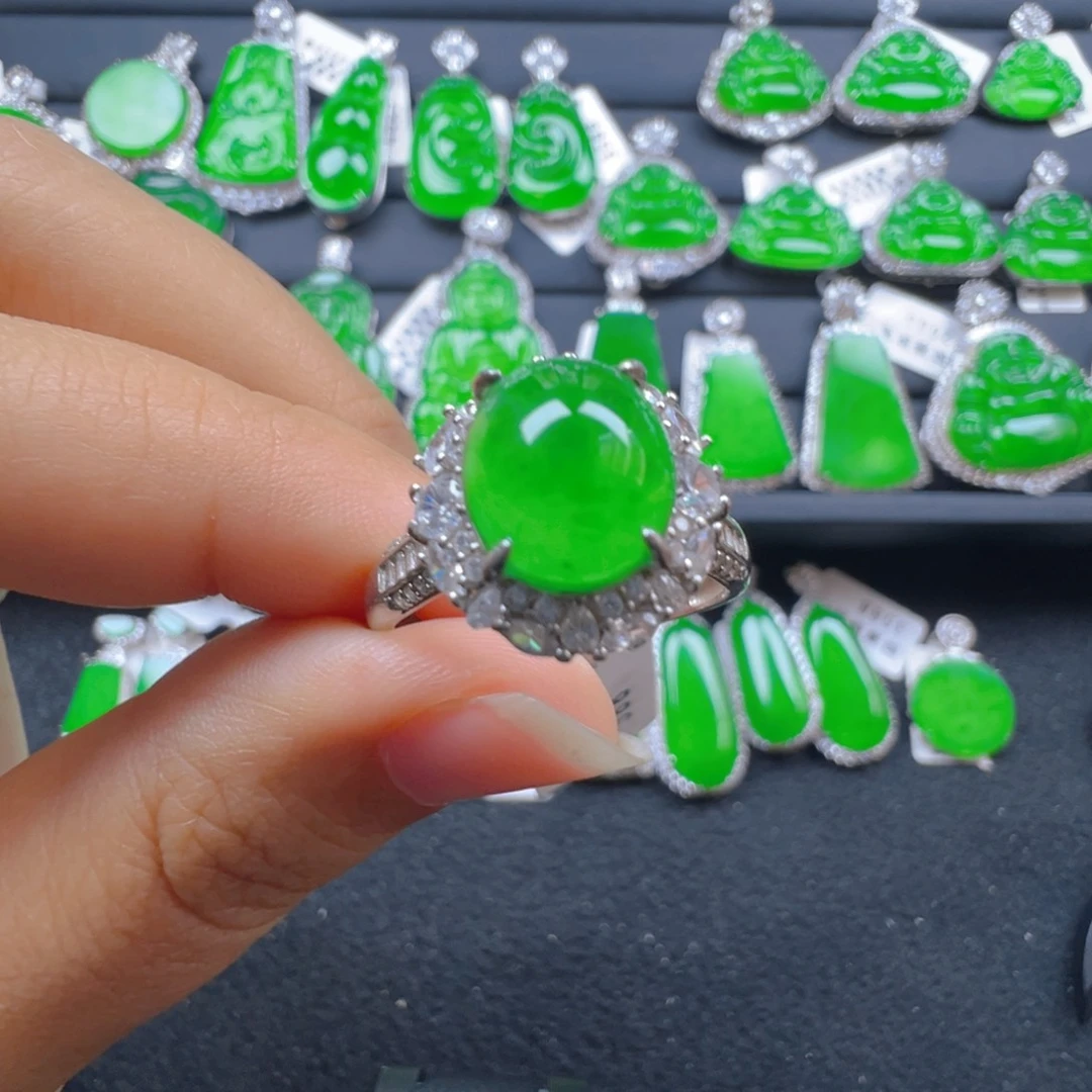 翡翠银S925镶嵌颈饰