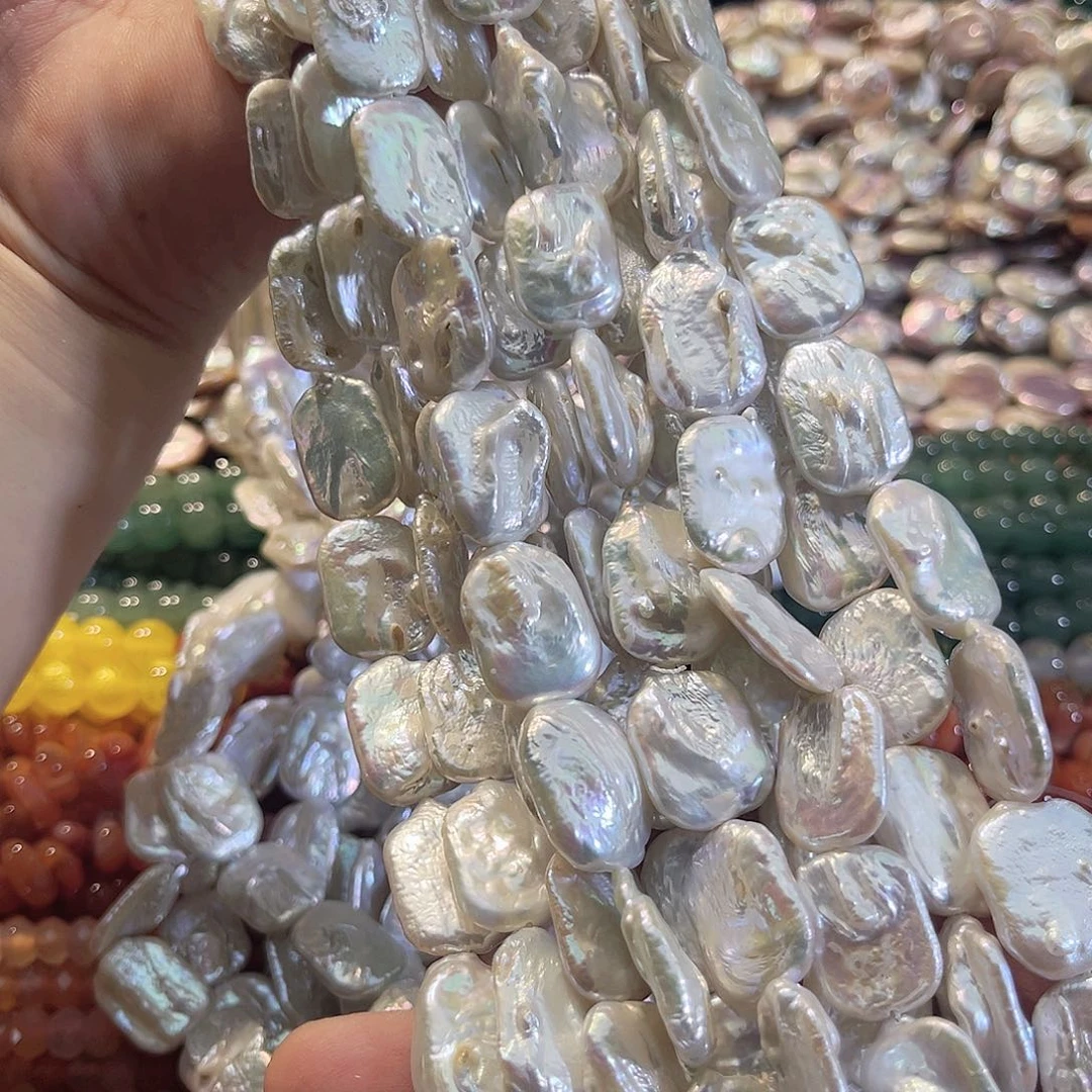 玛瑙/玉髓合金珠宝半成品淡水珍珠巴洛克一条15x21mm