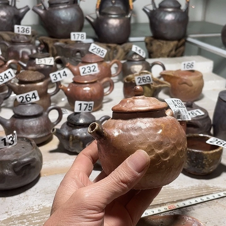 纯手工捏制柴烧茶具