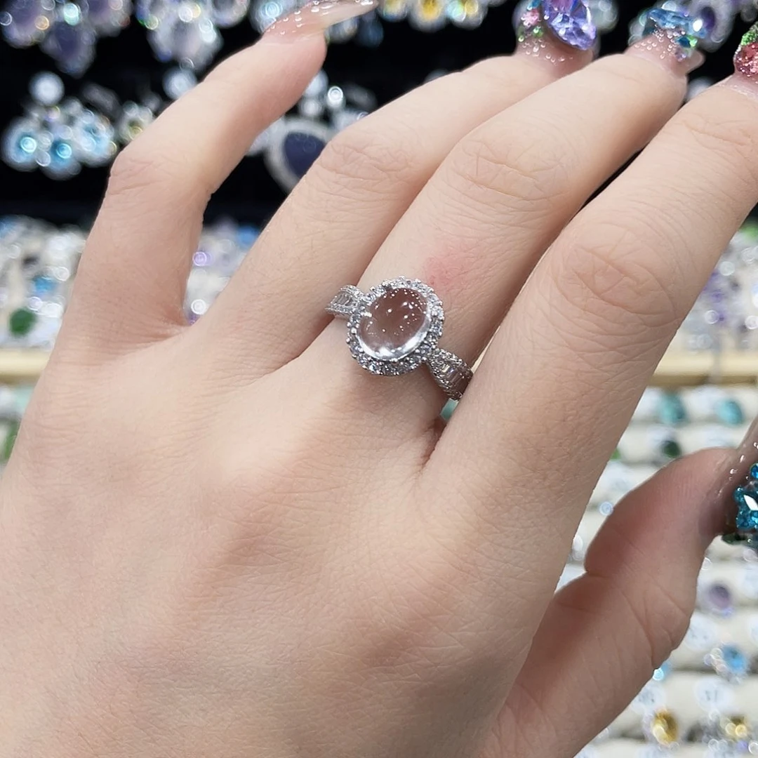 银S925镶嵌戒指水晶戒指