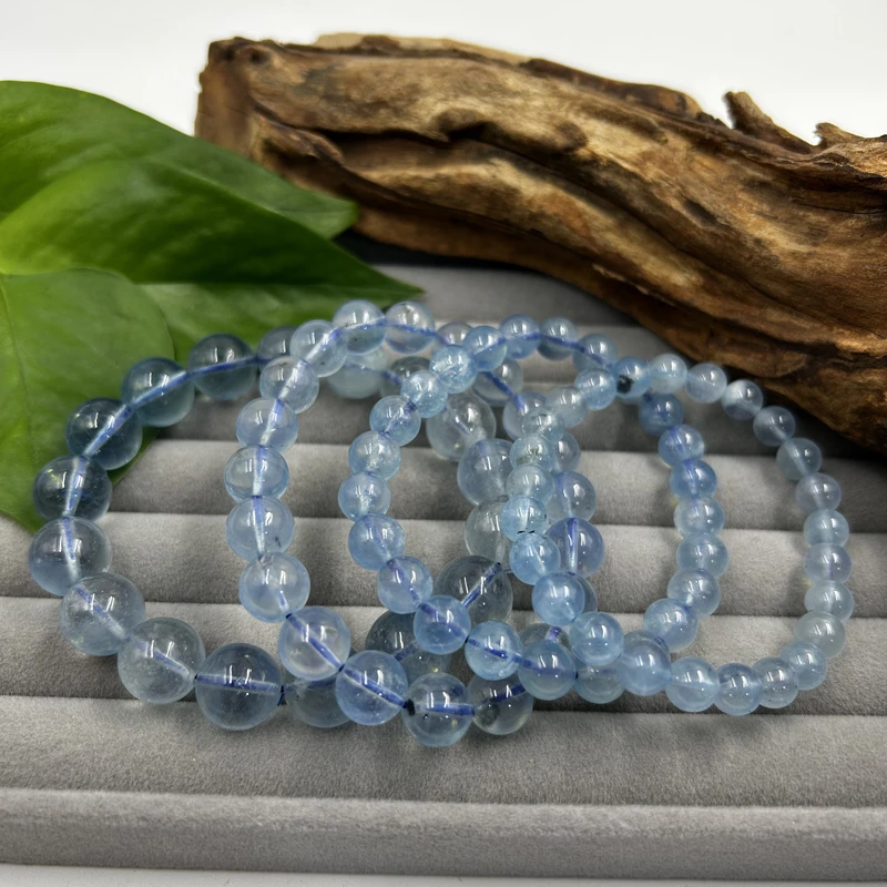 海蓝宝石（处理）【爱上珠宝】Z64  毕业级海蓝宝手串 多样性发其一