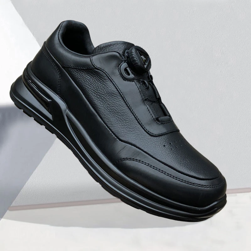 真皮男鞋秋季新款头层牛皮厚底高级感潮鞋男士百搭简约时尚休闲鞋