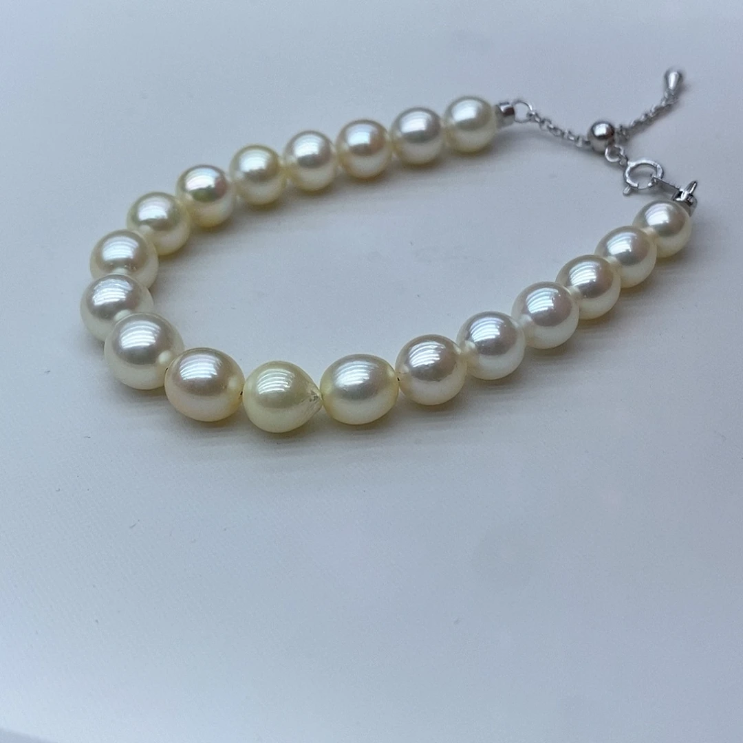 海水珍珠手绳银S925镶嵌