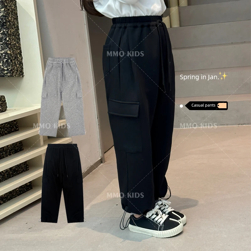 【现货】春季新款女童工装裤中大童直筒裤童装卫裤【CA240556】