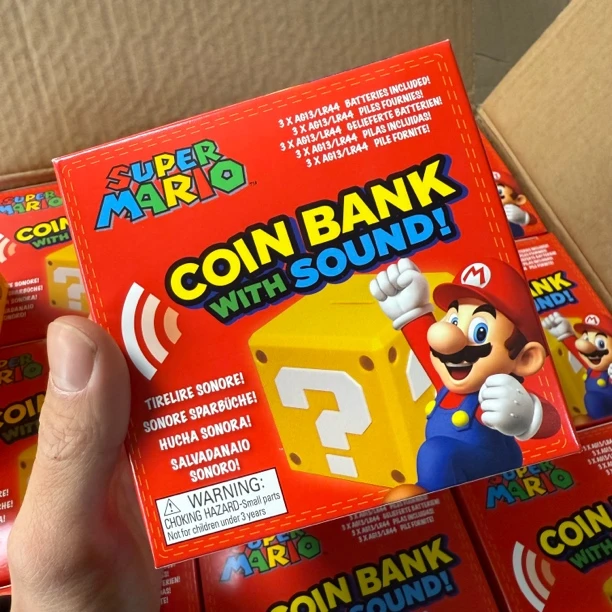 现货正版2012年产马里奥发声问号存钱罐
