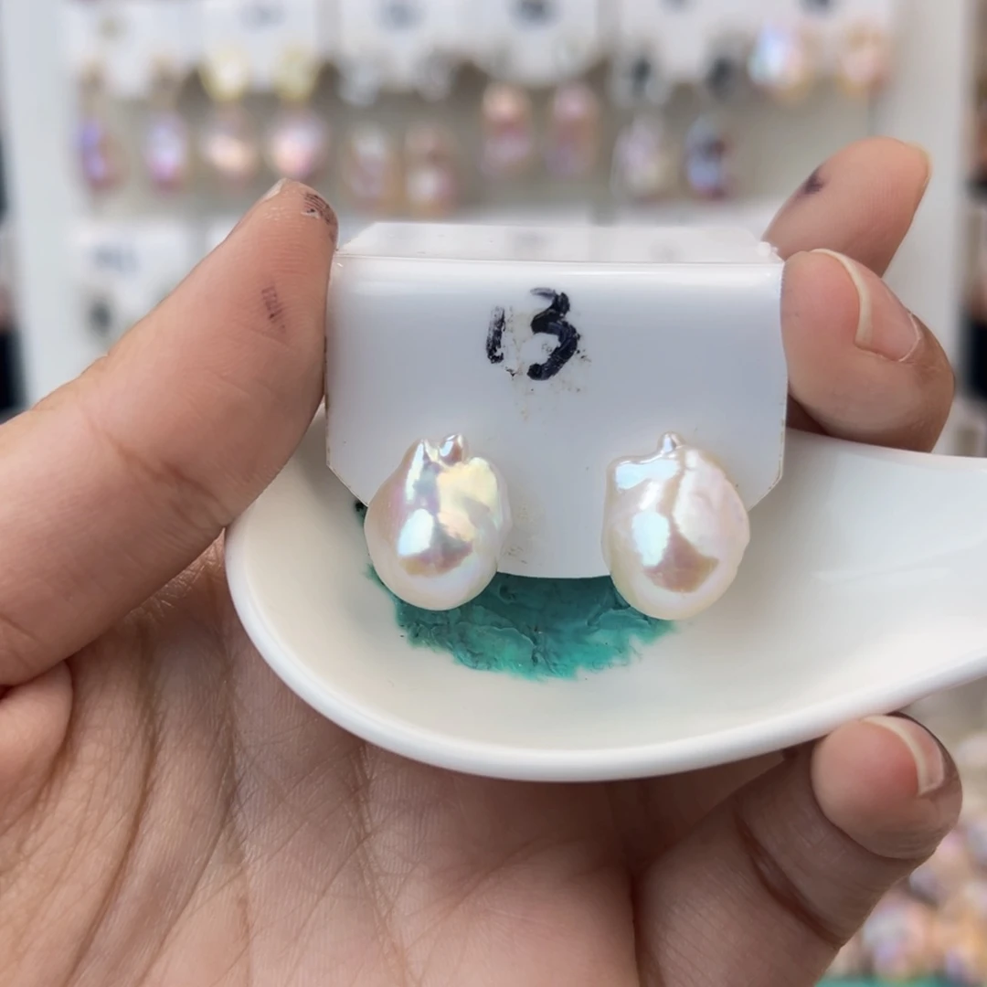 淡水珍珠耳饰银S925镶嵌
