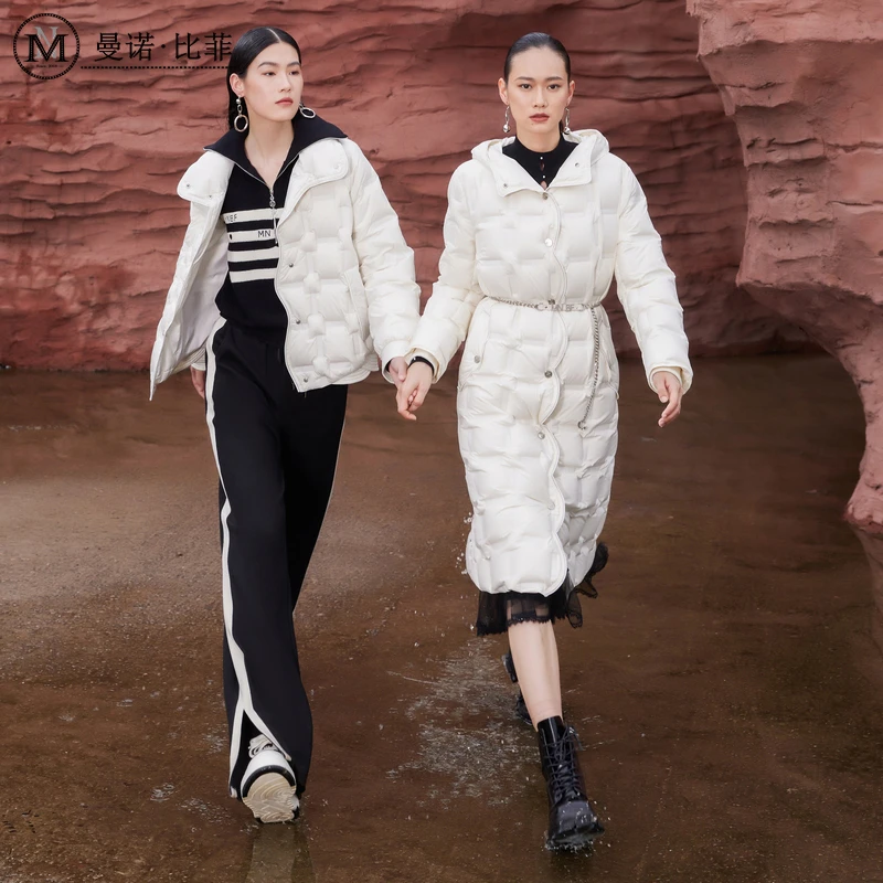 百搭设计感菱形格羽绒服MEDI141024