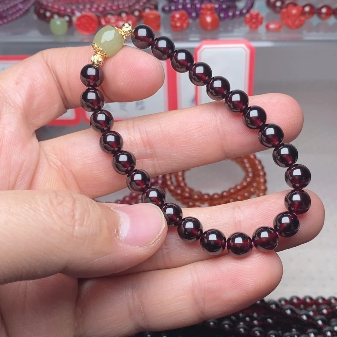 手链未镶嵌石榴石卡7单圈全净体