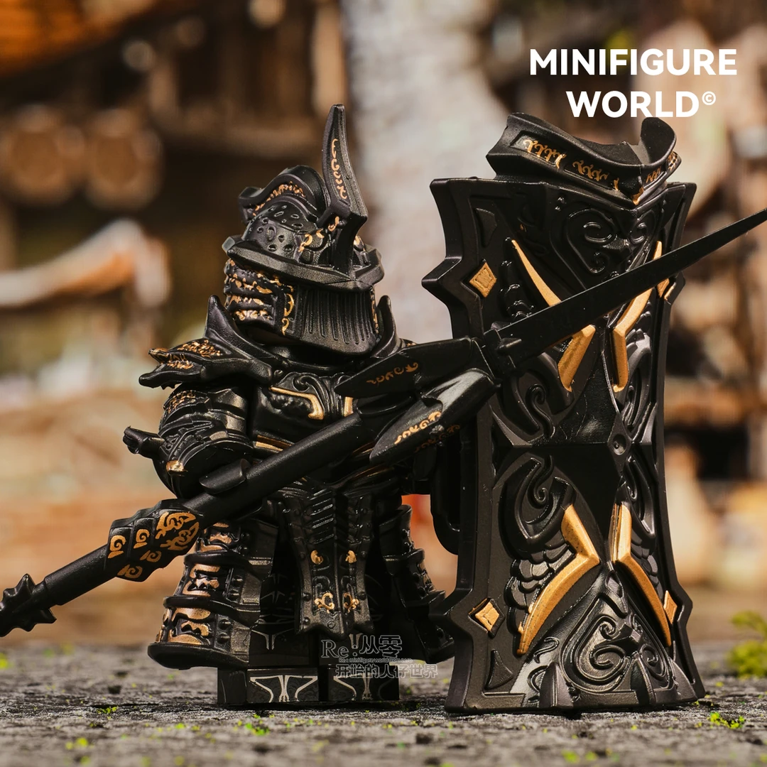 恶魔之魂高塔骑士兵中古盔甲盾牌中世纪积木人仔拼装模型玩具手办
