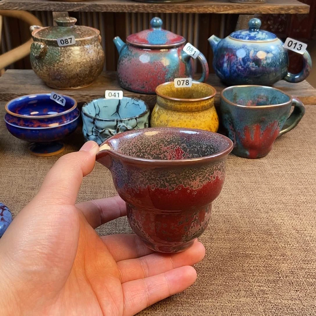 瓷片钧瓷茶壶茶具