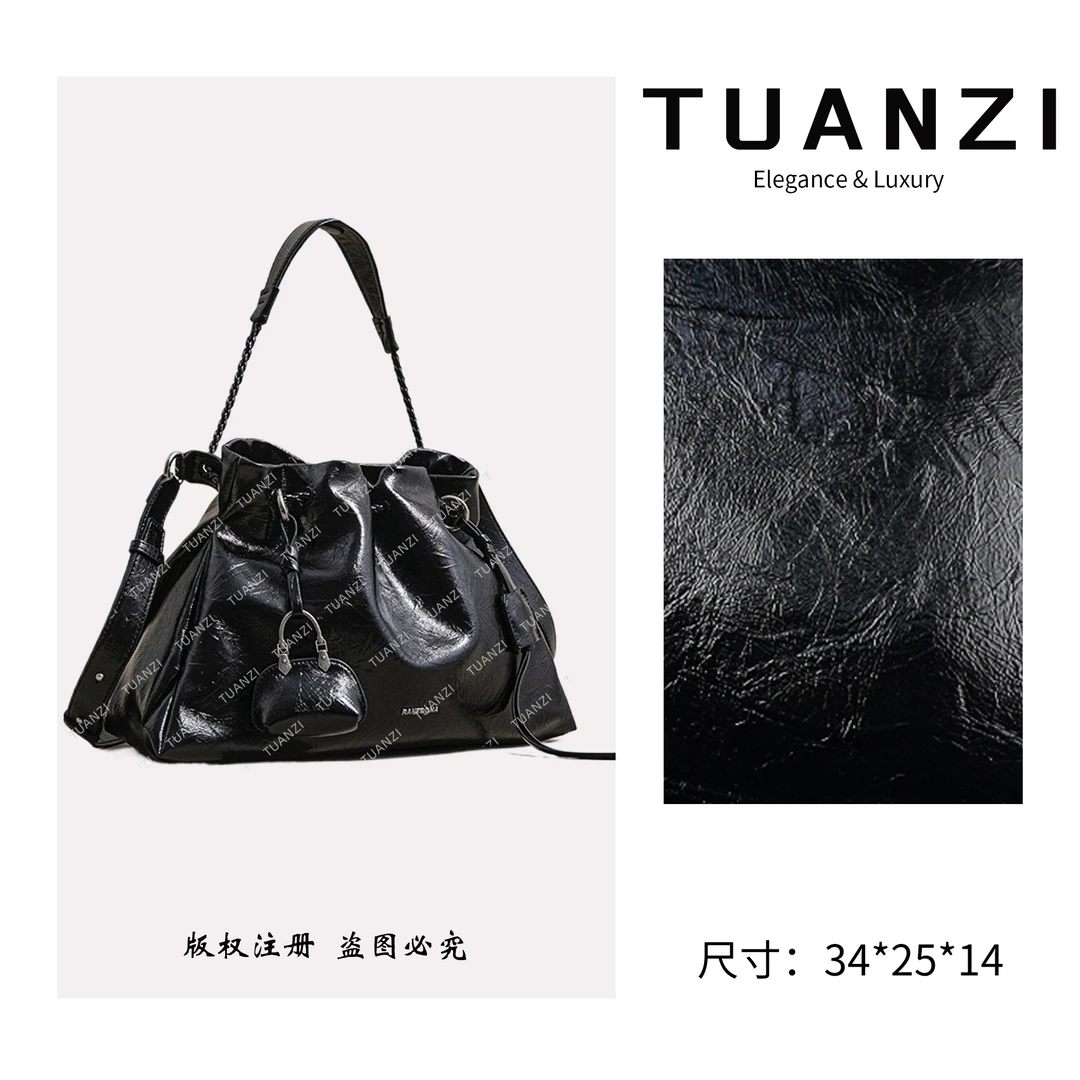 〖高端玩家〗新款经典女士轻奢时尚腋下女包 SK-62866-黑色