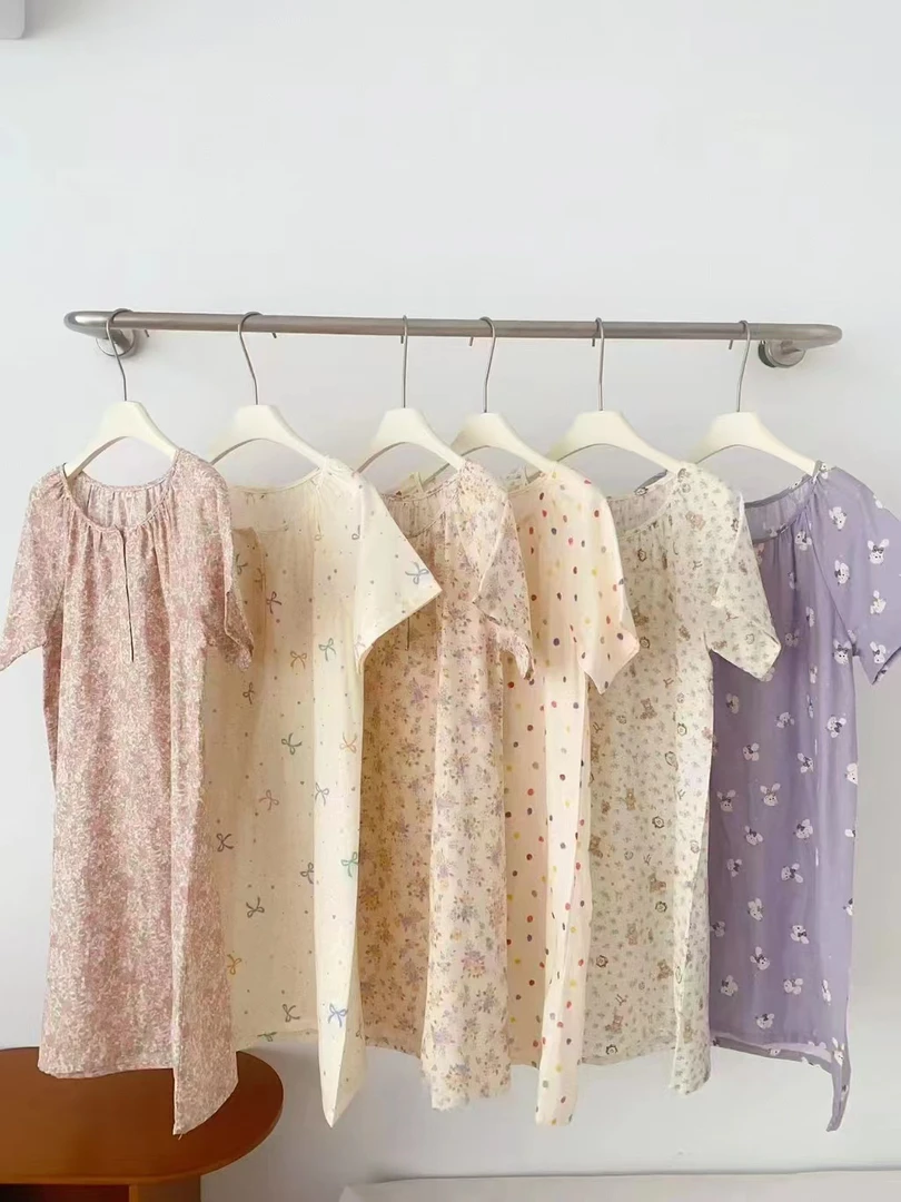 【沐梵家居】宠粉补贴！超柔！超透气！全棉双层纱布睡裙——黛秋