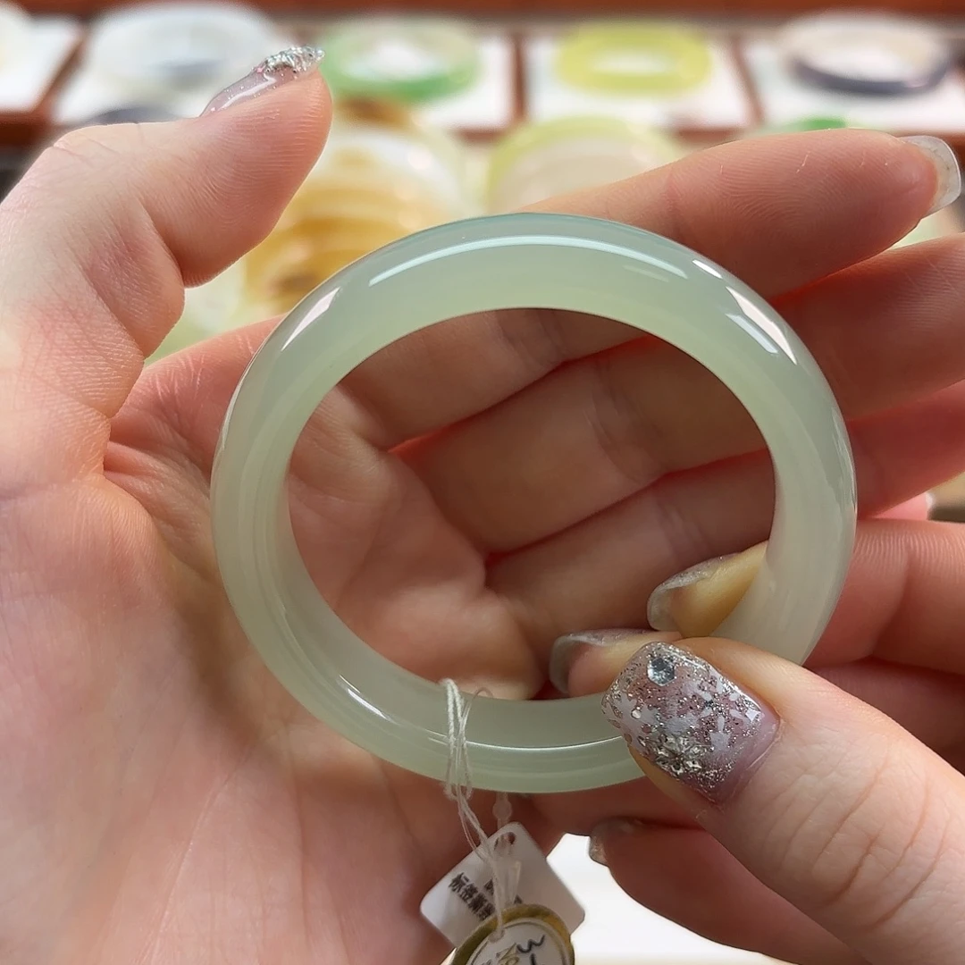 和田玉未镶嵌手镯【浅冰晴 偏蓝】