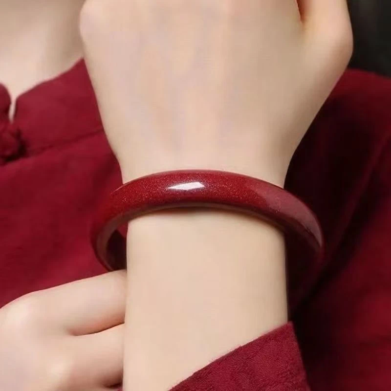 天然辰砂贵妃原矿紫金砂朱砂手镯