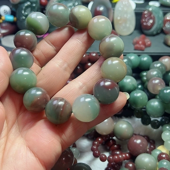 砖雕秦紫玉微瑕手串17毫米