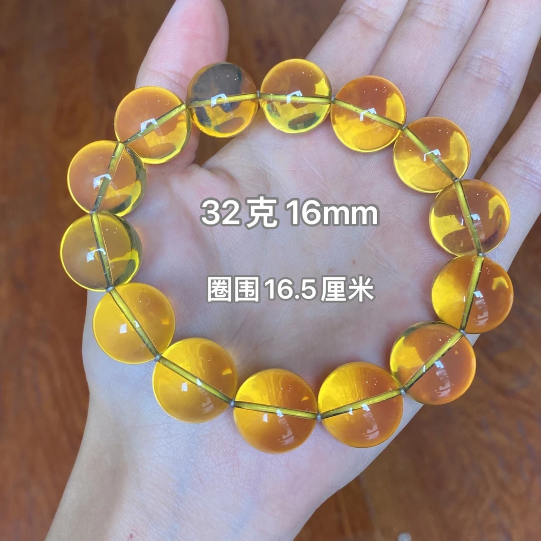 【小伊琥珀】32克特亮老金珀手串