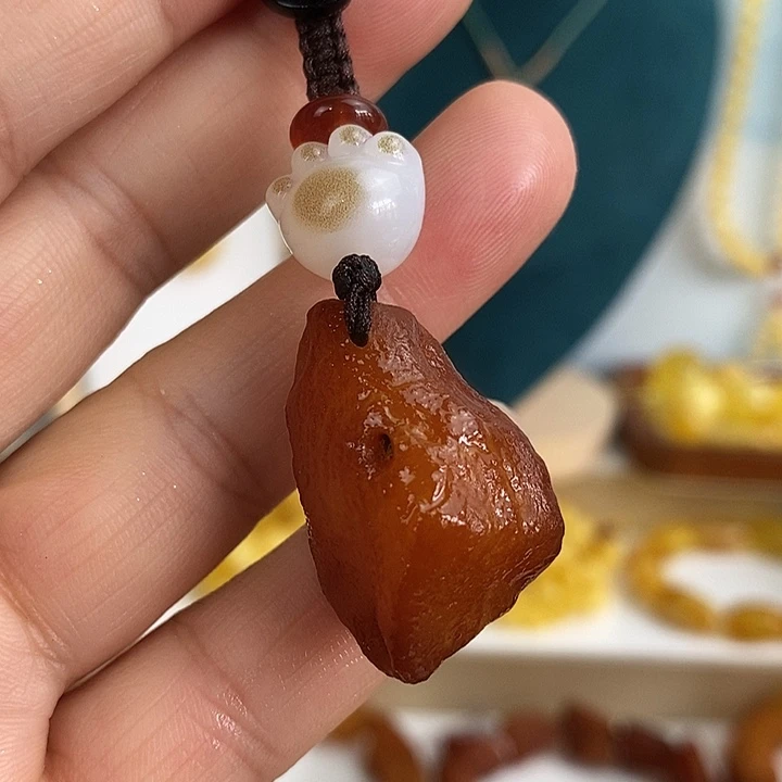 未镶嵌蜜蜡手链钥匙扣