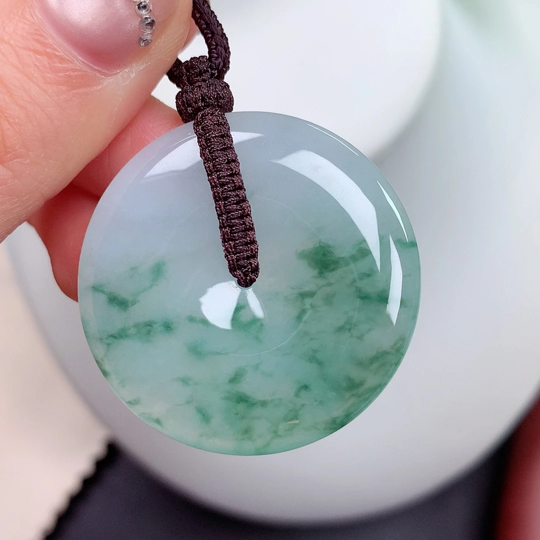 翡翠未镶嵌颈饰平安扣 36-5.4mm