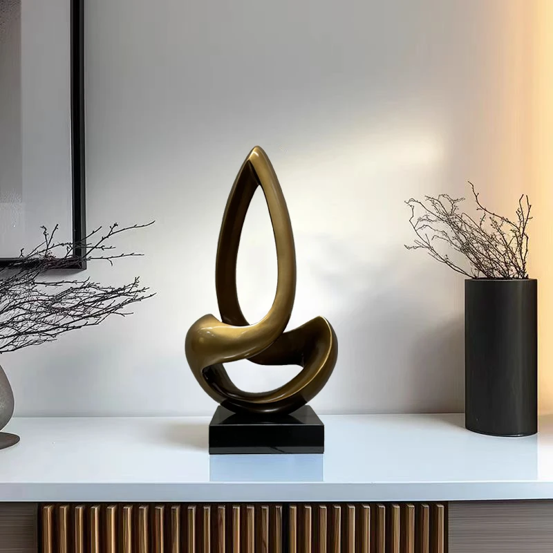 现代轻奢摆件后现代抽象雕塑艺术品玻璃钢材质桌面壁龛装饰工艺品