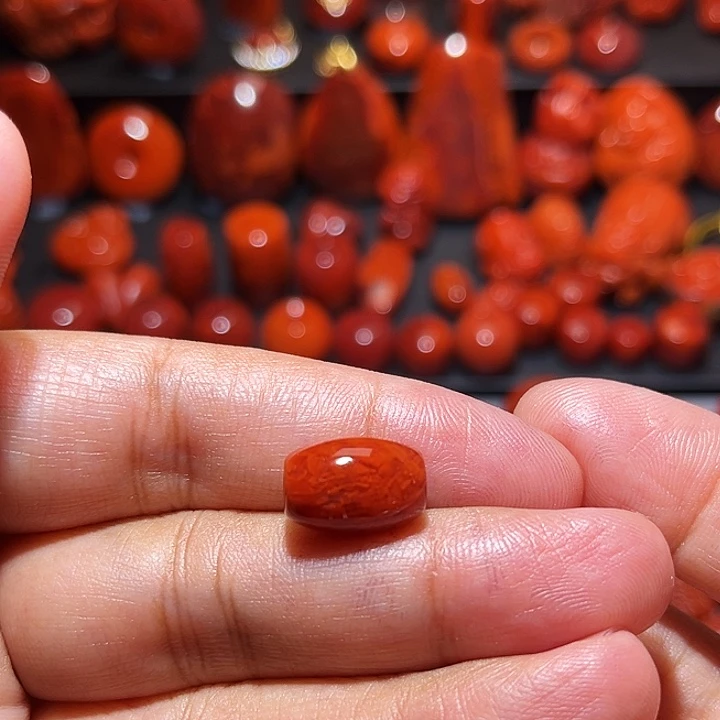 南红玛瑙未镶嵌配饰火焰纹桶珠9.3mm