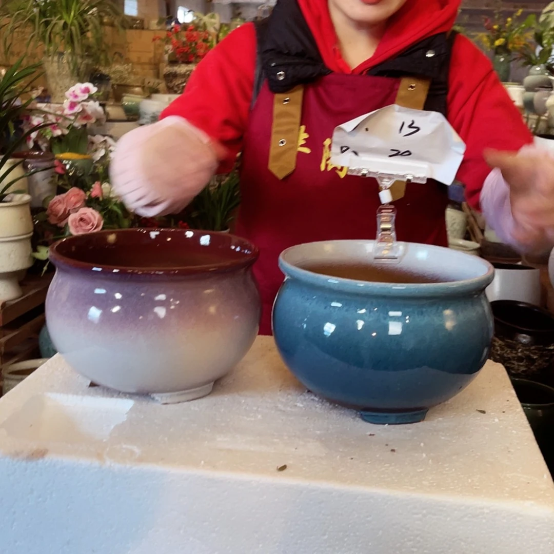 紫砂花盆高度13口径20