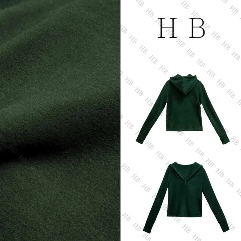 何碧碧HB【火炉】6038双面德绒加厚保暖秋冬减龄半拉链长袖带帽T