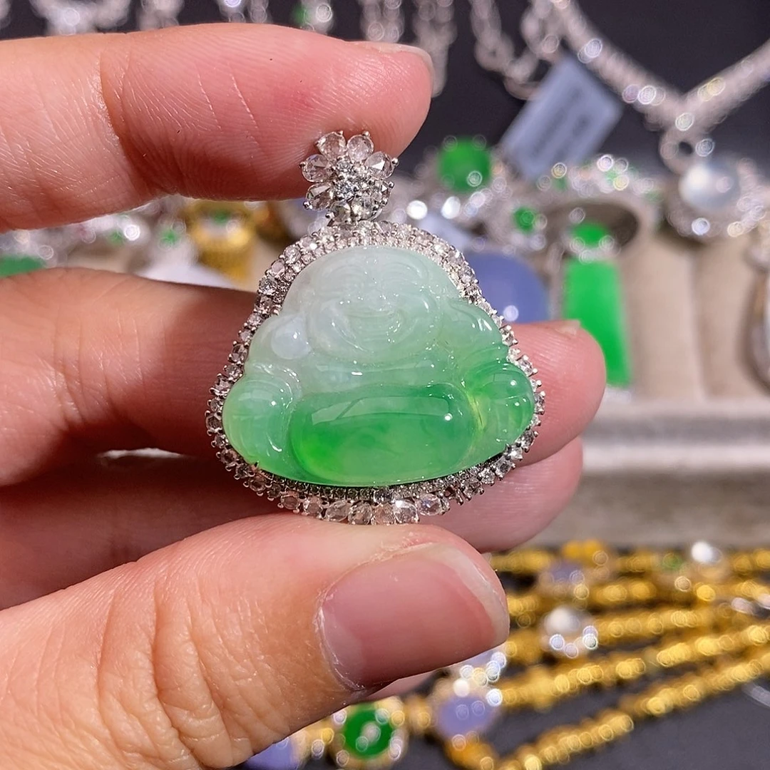 翡翠18K金镶嵌手链