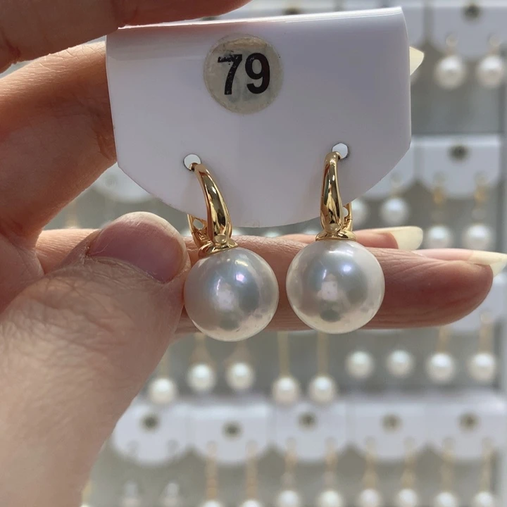 淡水珍珠耳饰银S925镶嵌