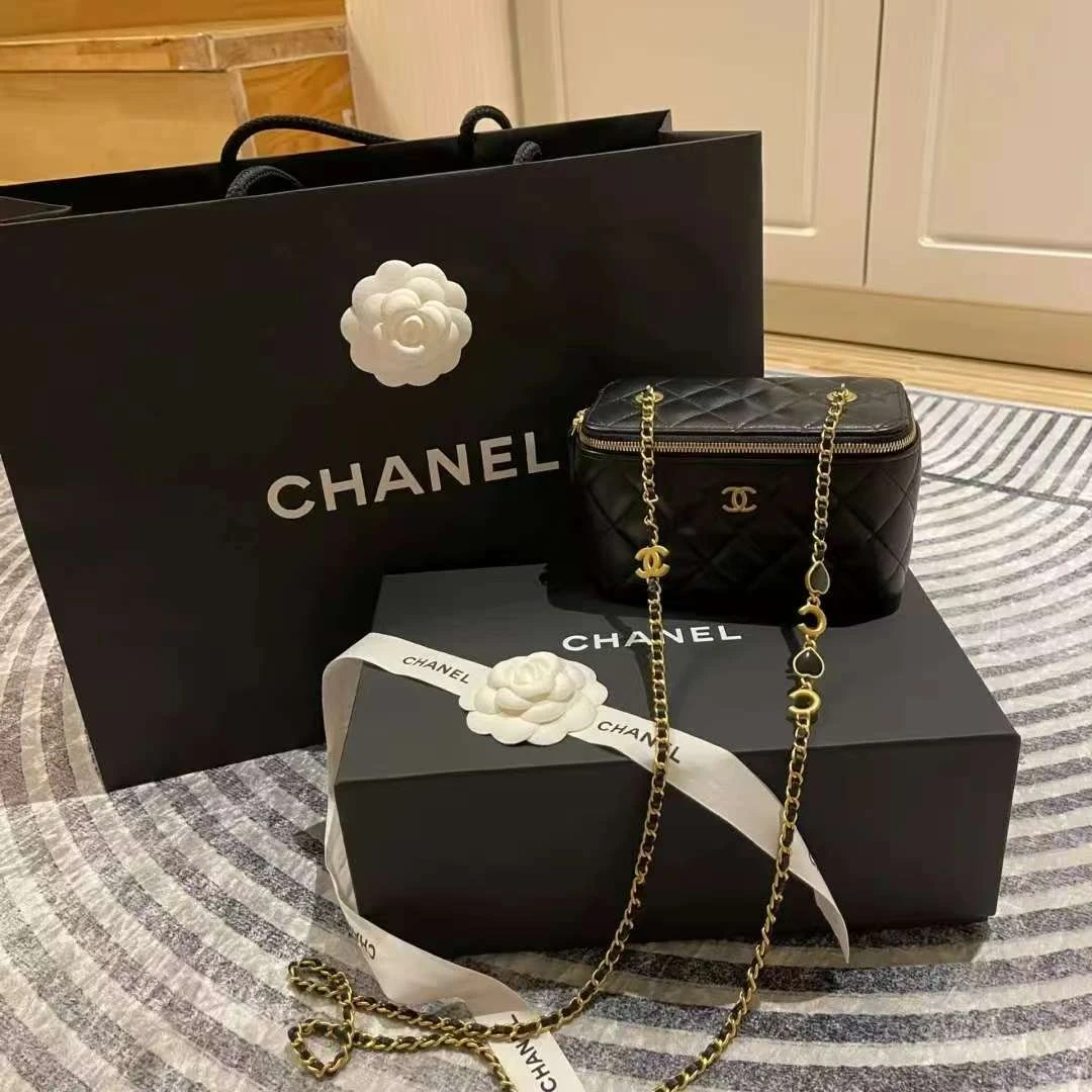 99新 Chanel/香奈儿 22k 珐琅扣化妆盒 /99新