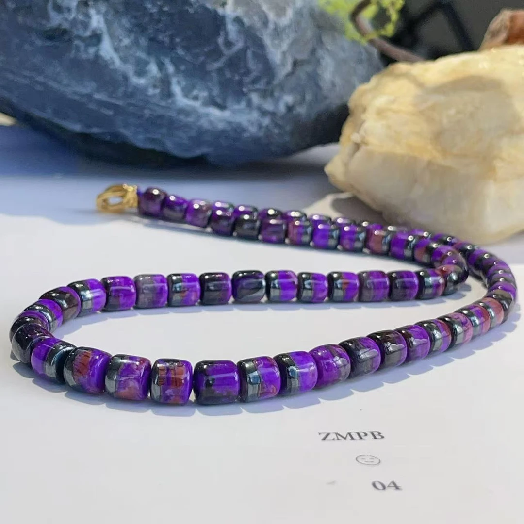 舒俱来高阶火焰红丝绒桶珠项链18K /42cm/AZB3852