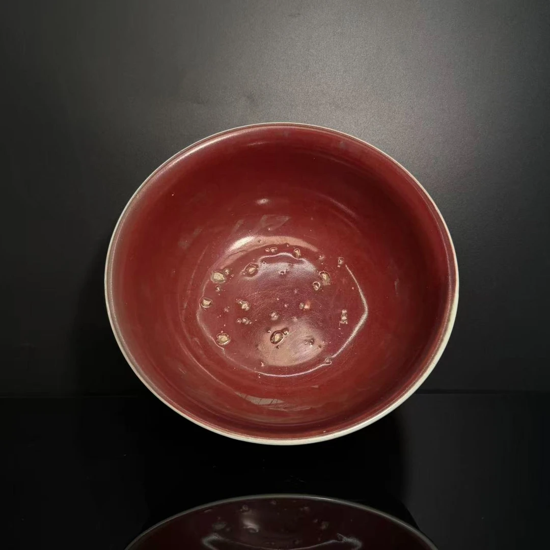 Lot12-红釉瓷碗-清代年制款高9cm直径21-YC11120022001044