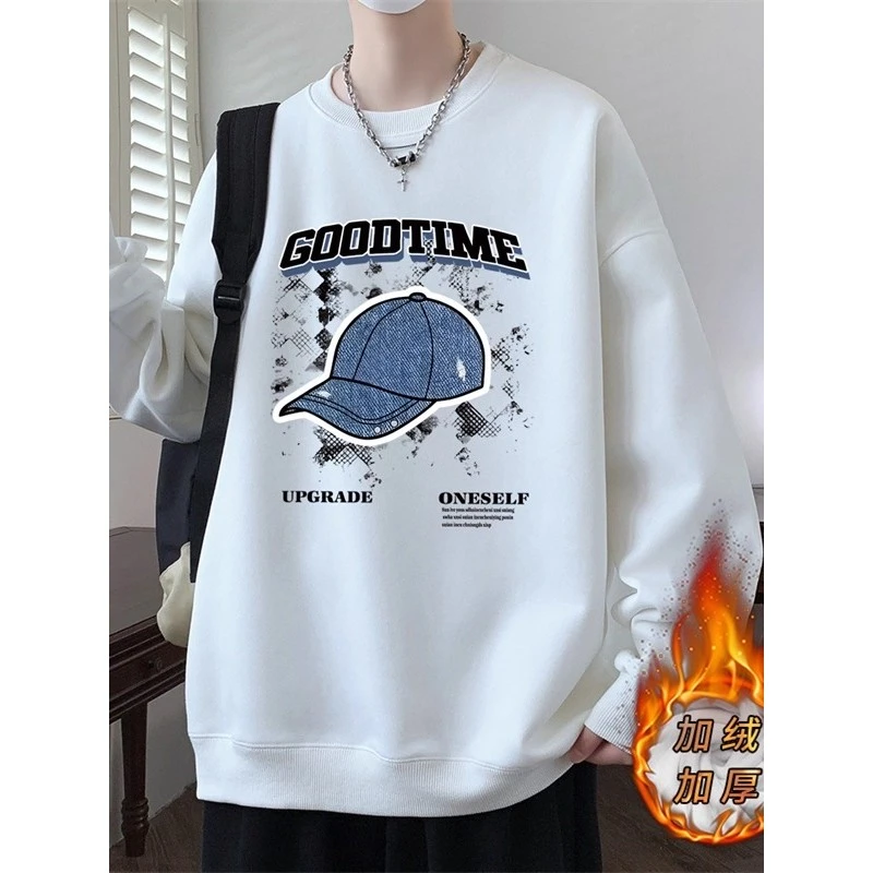 秋冬季加绒卫衣男孩12-15岁初高中学生13长袖t恤14大童加厚打底衫