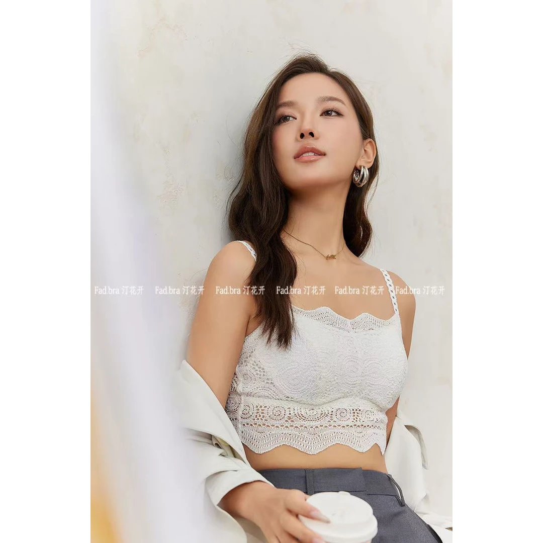 【阿亮暖心选】1023汀花开少女抹胸吊带背心蕾丝性感文胸