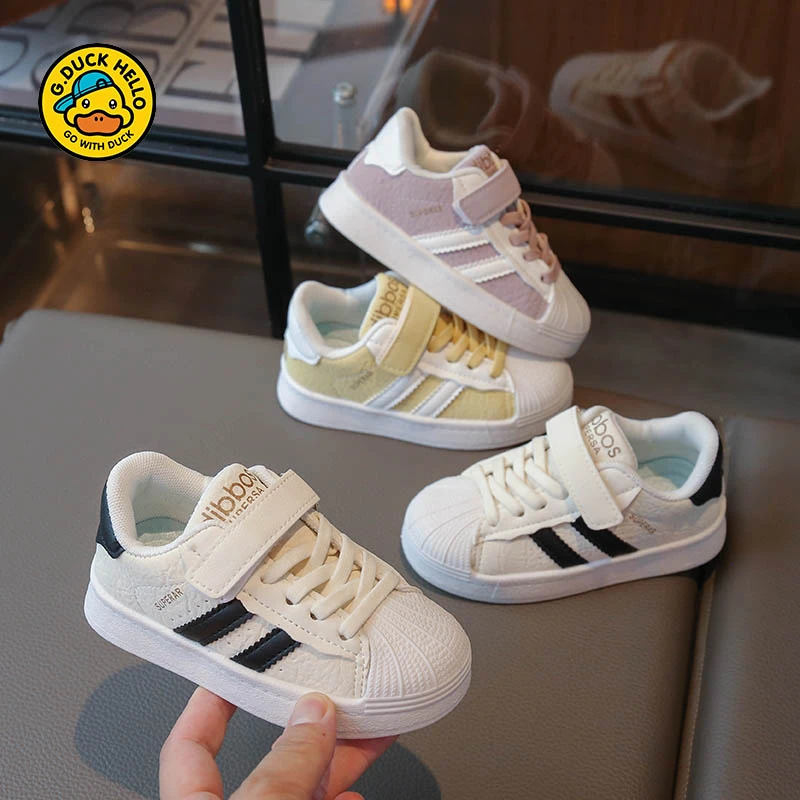 G.DUCKKIDS小黄鸭儿童时尚板鞋2025秋季新款透气百搭幼儿园贝壳头